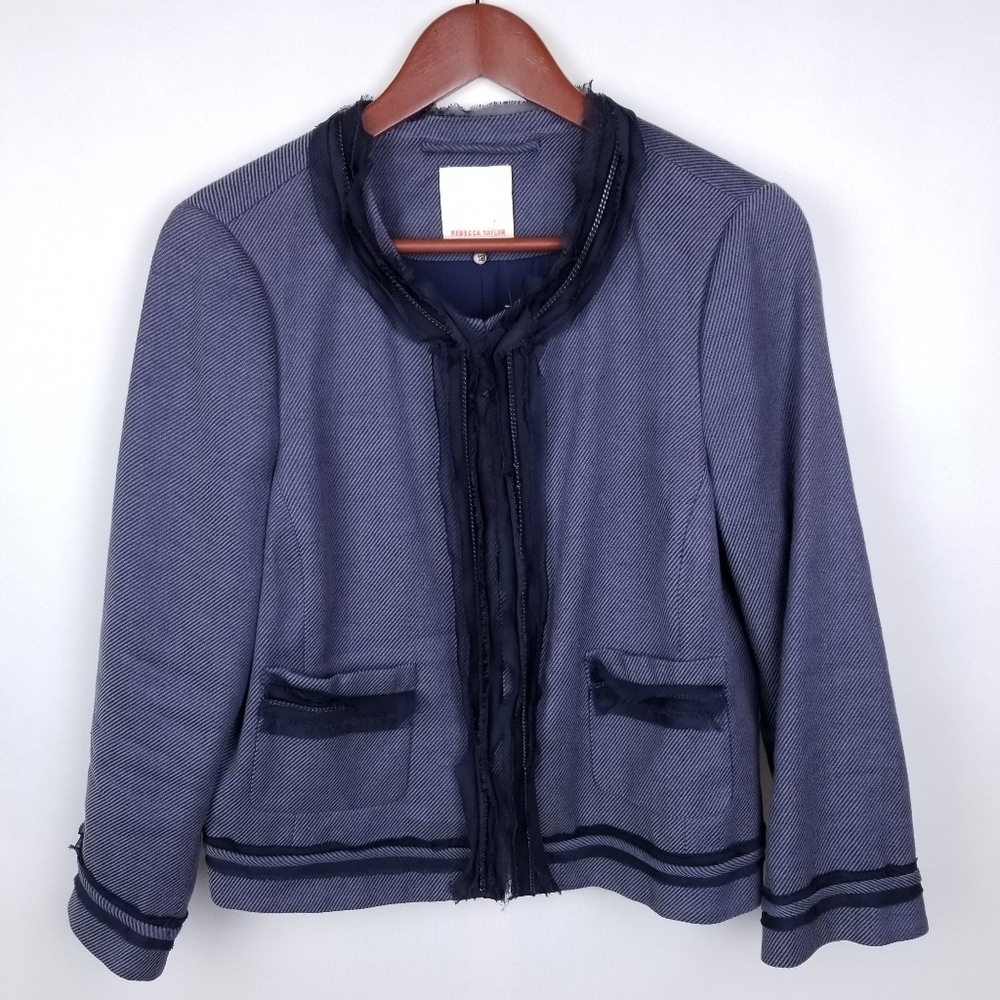 Rebecca Taylor Navy Cropped Blazer 12
